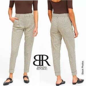 NWOT Banana Republic Checkered Cropped Cuffed Tapered Trouser Pants (8)